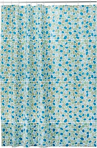 mDesign Cortina de ducha de PEVA de plástico, resistente al agua, para duchas y bañeras, diseño de cubo, sin olor, calibre 3, 72 x 72 pulgadas,