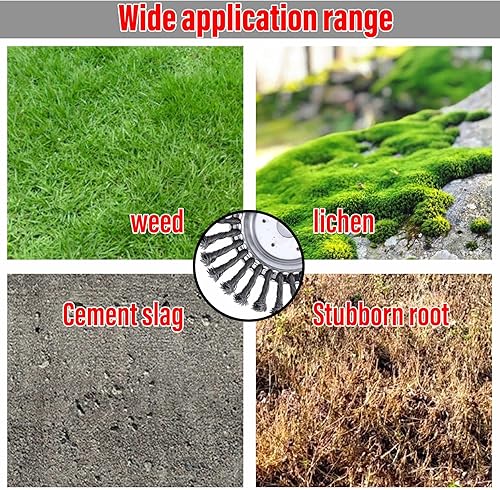 Miniatura 5 de Cortador de cepillo de alambre de acero giratorio de 8 pulgadas, cortador de cuchillas de malezas con kit de adaptador compatible con Stihl,