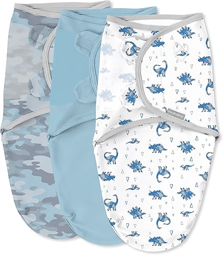 SwaddleMe by Ingenuity - Manta original para bebé, talla SM, para edades de 0 a 3 meses, 7 a 14 libras, hasta 26 pulgadas de largo, paquete de 3