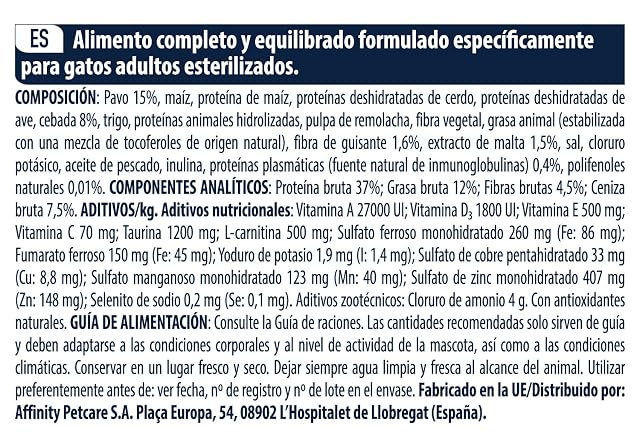 Foto 3 de 5 de Advance - Pienso para gatos esterilizados Advance Sterilized Hairball pavo