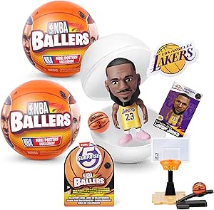 5 Surprise NBA Ballers Series 1 (2 Pack) Toy Mystery Capsule Figurine by ZURU for Kids, Teens, Adults- Players like Luka Dončić, LaMelo Ball, Jayson Tatum, James Harden and Kevin Durant