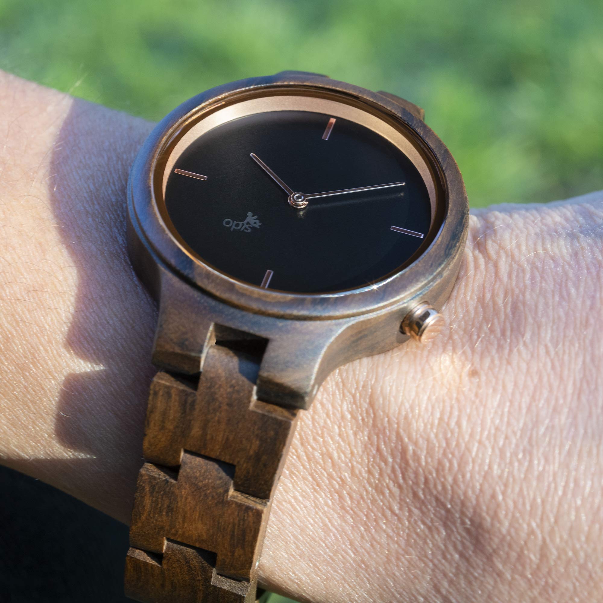 Opis Orologio Legno Uomo e Donna/Orologi Legno da Polso/Orologio Uomo e Donna di Legno/Orologio Uomo e Donna in Legno/Orologio in Legno (Sandalo Nero, Sandalo Rojo, Zebrano, Acero)