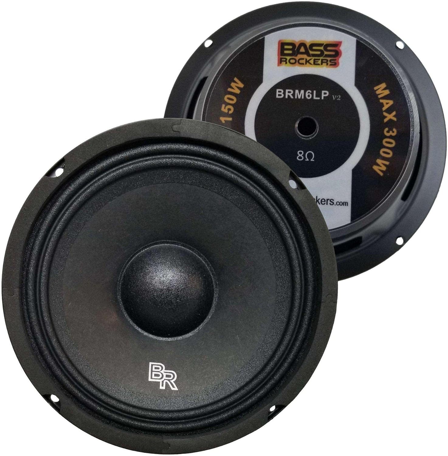 Bass Rockers 6.5" 300W High Performance Mid-Range Car Speaker (Pack of 4) - BRM6LPv2