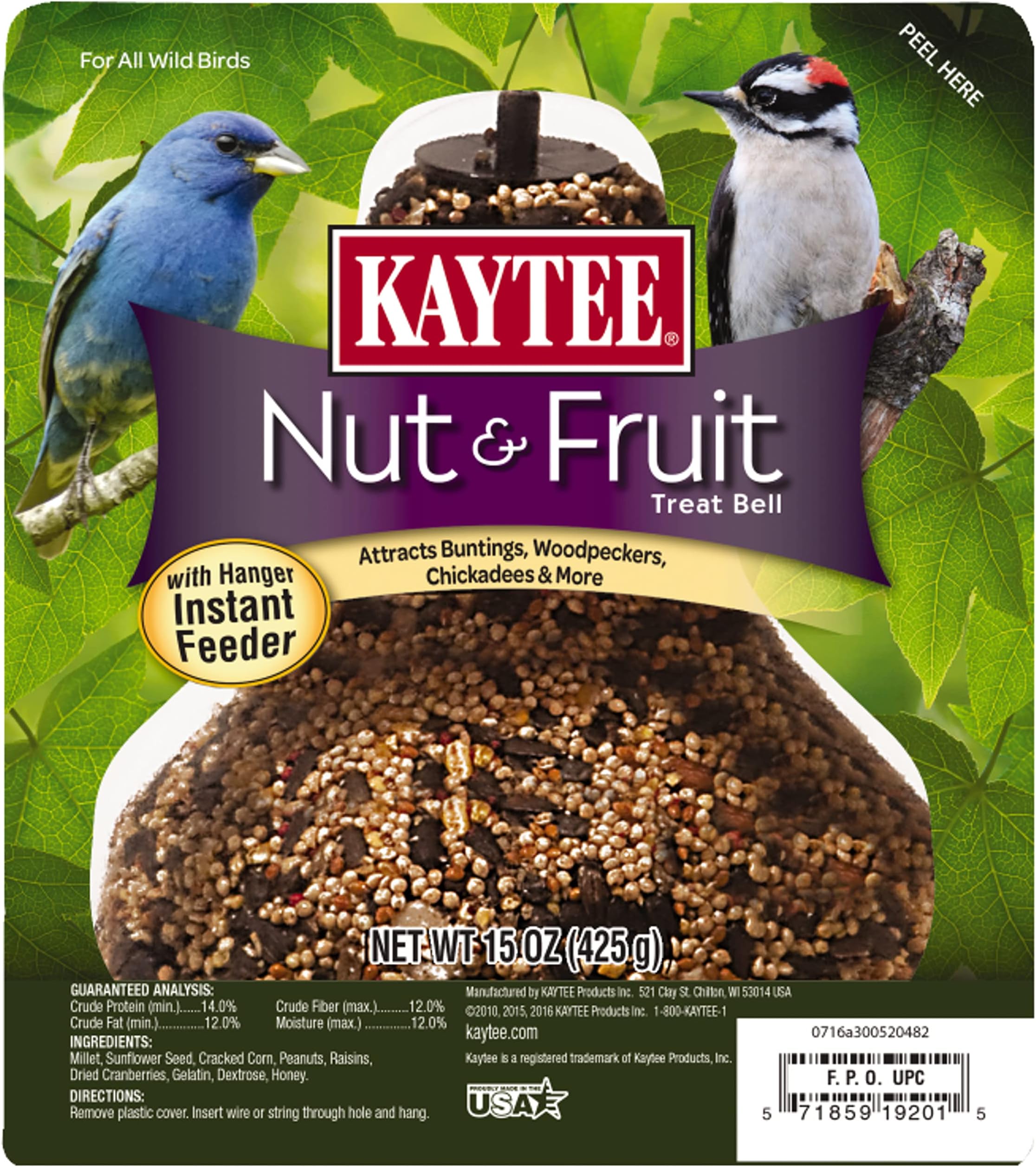 Kaytee Wild Bird Nut & Fruit Seed Treat Bell