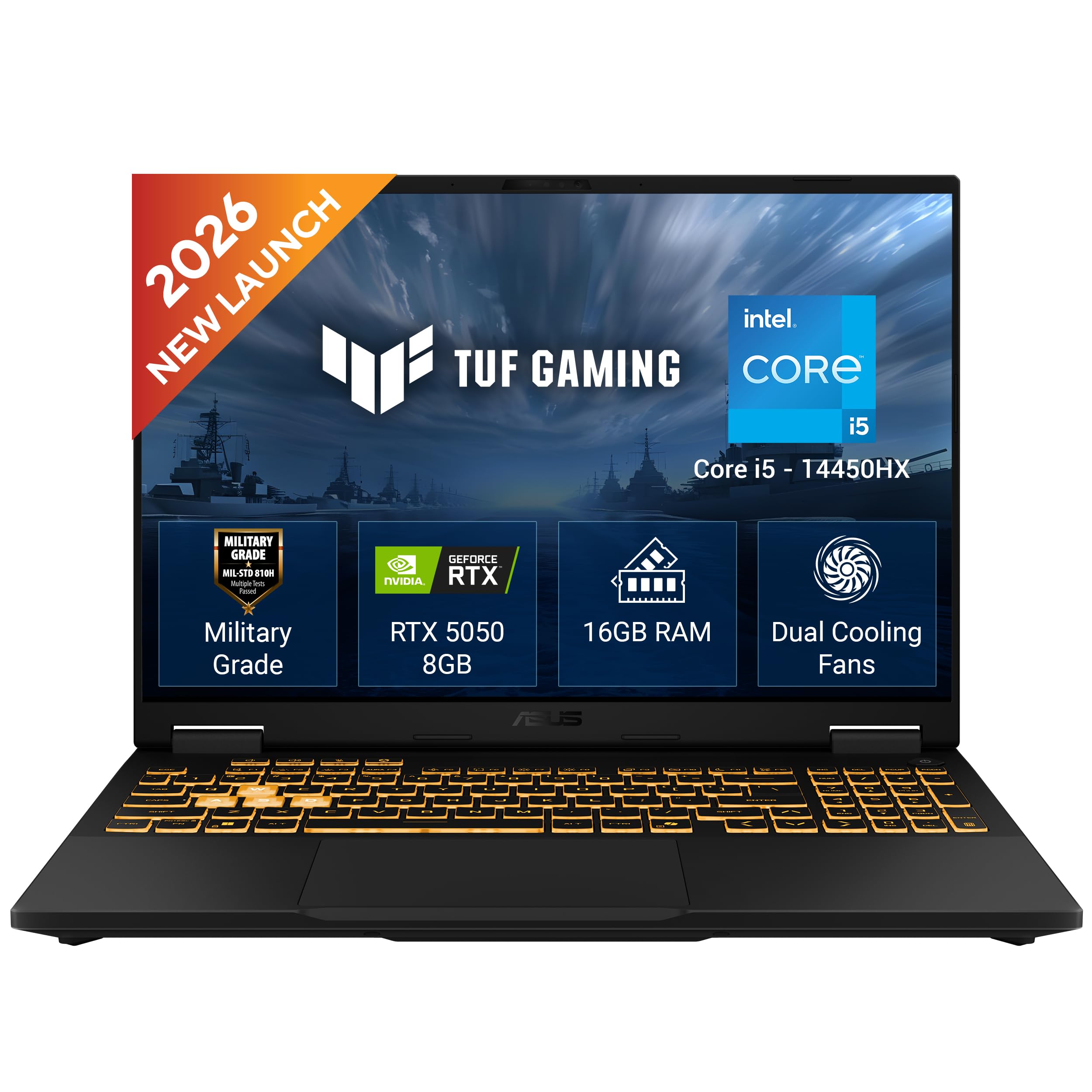 ASUS TUF F16 16GB RAM 512GB SSD i5 14450HX RTX 5050 Jaeger Gray - Image 1