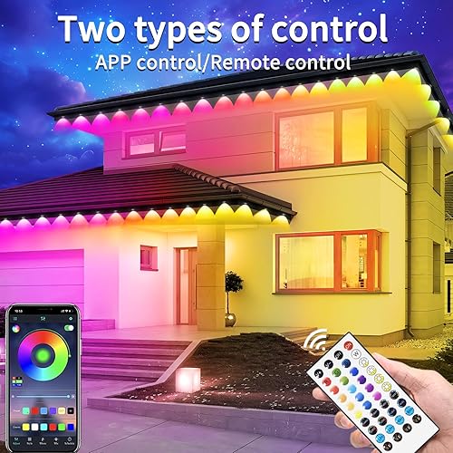 Miniatura 2 de Luces permanentes para exteriores de 200 pies para casa, impermeables, luces LED RGB inteligentes, luces permanentes para exteriores con