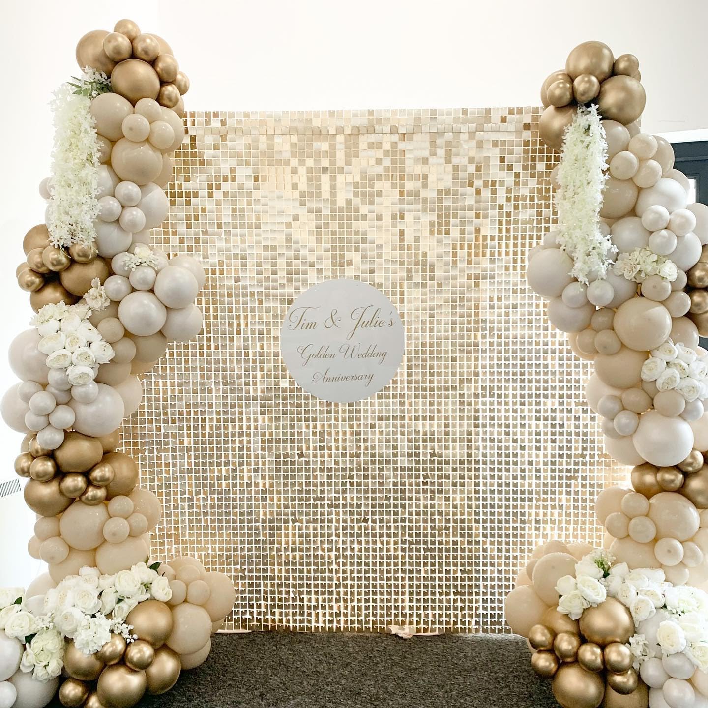 Sfondo da parete luccicante da parete con glitter oro chiaro, sfondo fotografico per decorazioni di compleanno, anniversario, matrimonio, fidanzamento, confezione da 24