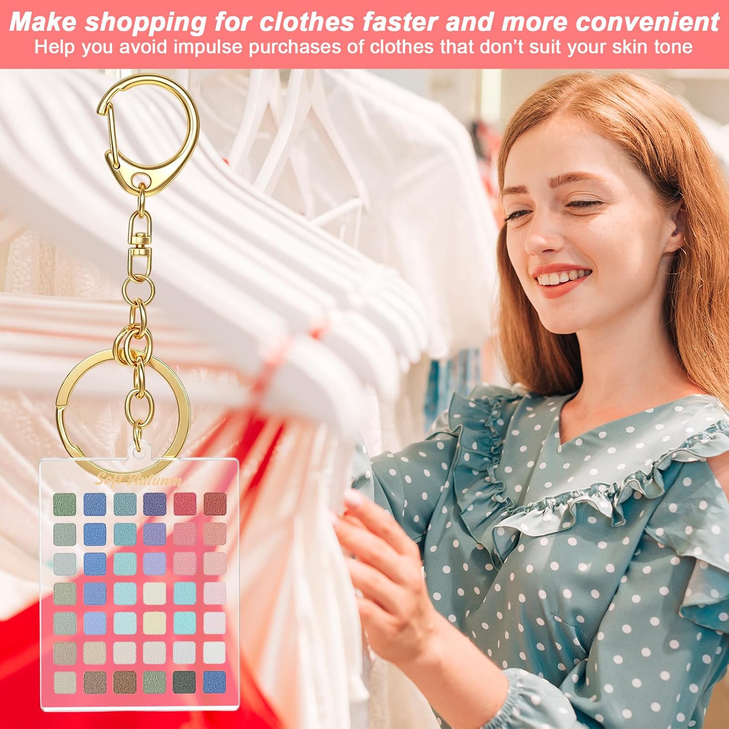 Color Analysis Template Keychain-Soft Autumn Color Palette Season Keychain image 5