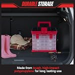 Stalwart Portable Tool Box - Small Parts Organizer with Drawers and Customizable Compartments for Hardware, Fishing Tackle, Beads, or Crafts, Red