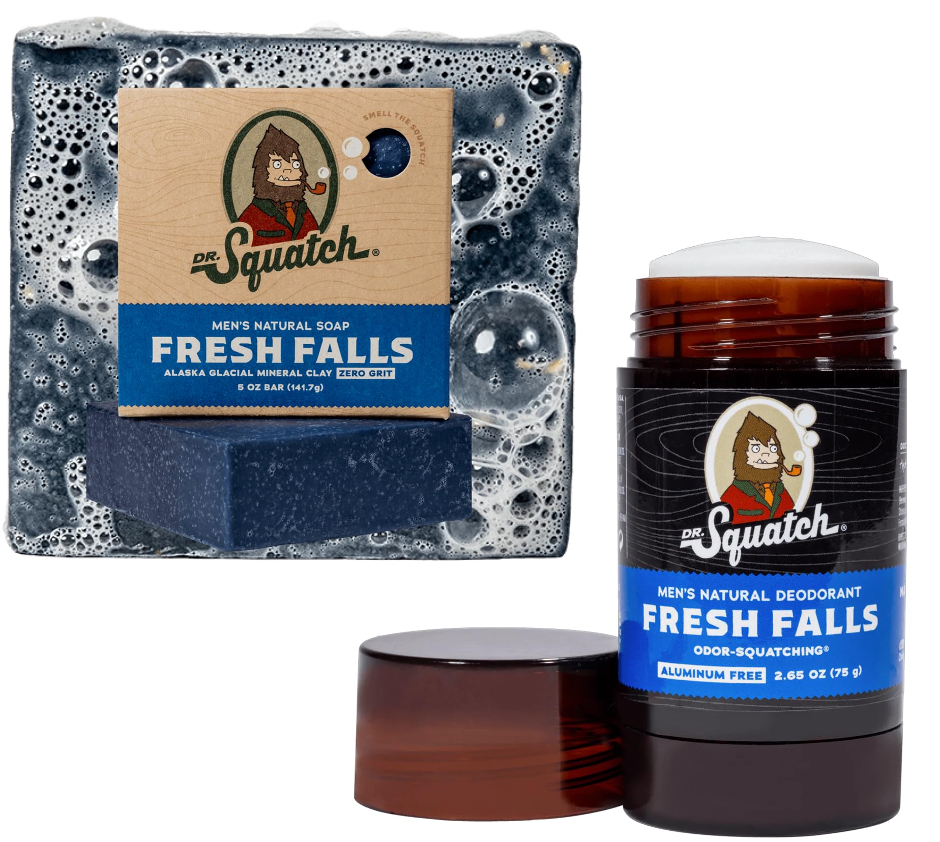 All Natural Soap Bar & Deodorant Bundle for Men, by Dr. Squatch - Fresh Fall