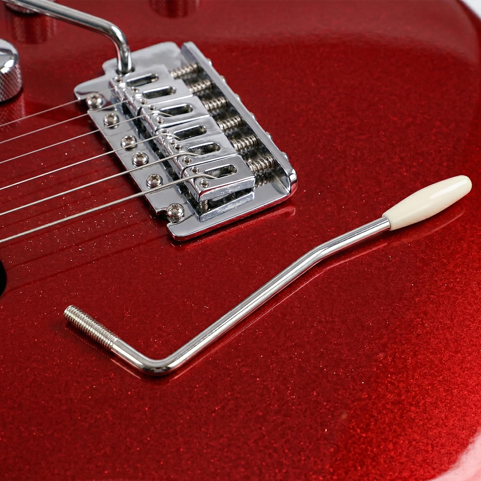 5mm+6mm Tremolo Arm, 6 Stück Tremolohebel Linkshänder, Whammy Bar mit Kunststoff Spitze für E-gitarre, Tremolo System (Schwarz, Gold und Silber)