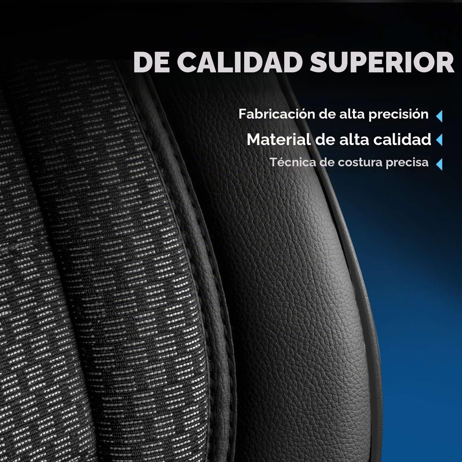 Fundas de asiento de coche universales para coches y SUV – Premium asientos delanteros de coche de tejido negro, compatible con airbag, funda para asiento delantero, incluye kit de