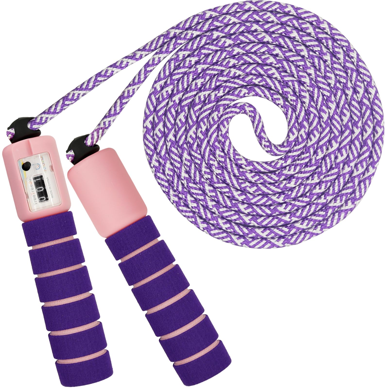 Corde à sauter pour enfants et sport avec compteur, poignées en mousse confortables - Corde de fitness