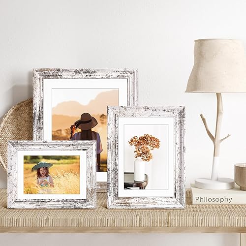 Miniatura 4 de TWING - Juego de 6 marcos de fotos de 5 x 7 pulgadas, muestra fotos de 4 x 6 con paspartú o de 5 x 7 sin paspartú, collage de marcos de fotos