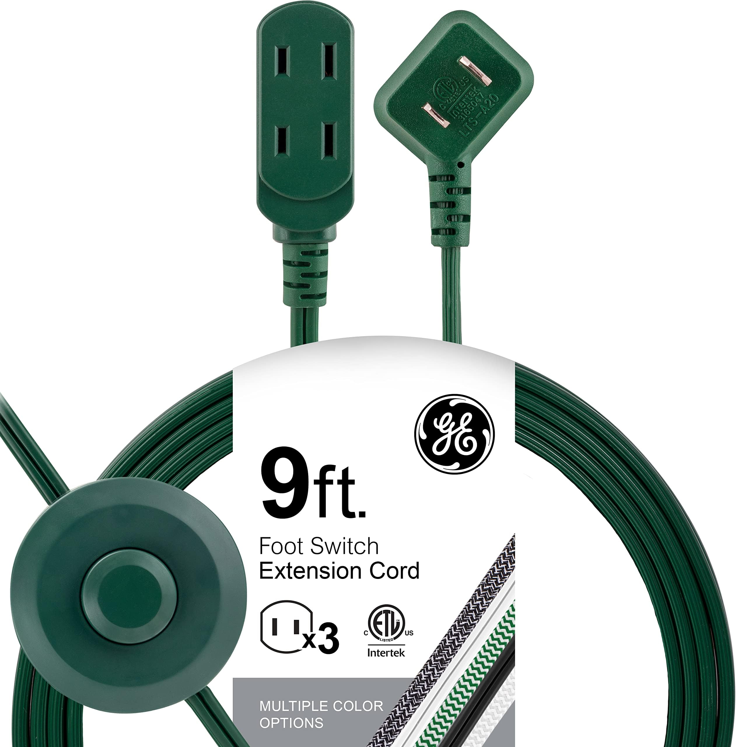 GE Extension Cord with Footswitch 3 Outlet Extension Cord