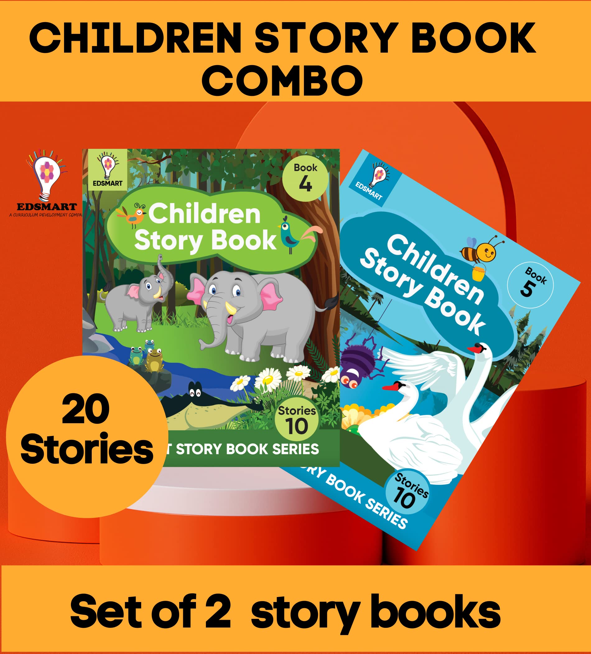Edsmart Children Story Book 5 for 2-6 years old [64 pages], 20 kids stories with attractive pictures| kids stories on nature, friendship, Panchatantra stories , Tenali rama and more Perfect Paperback – 1 January 2022