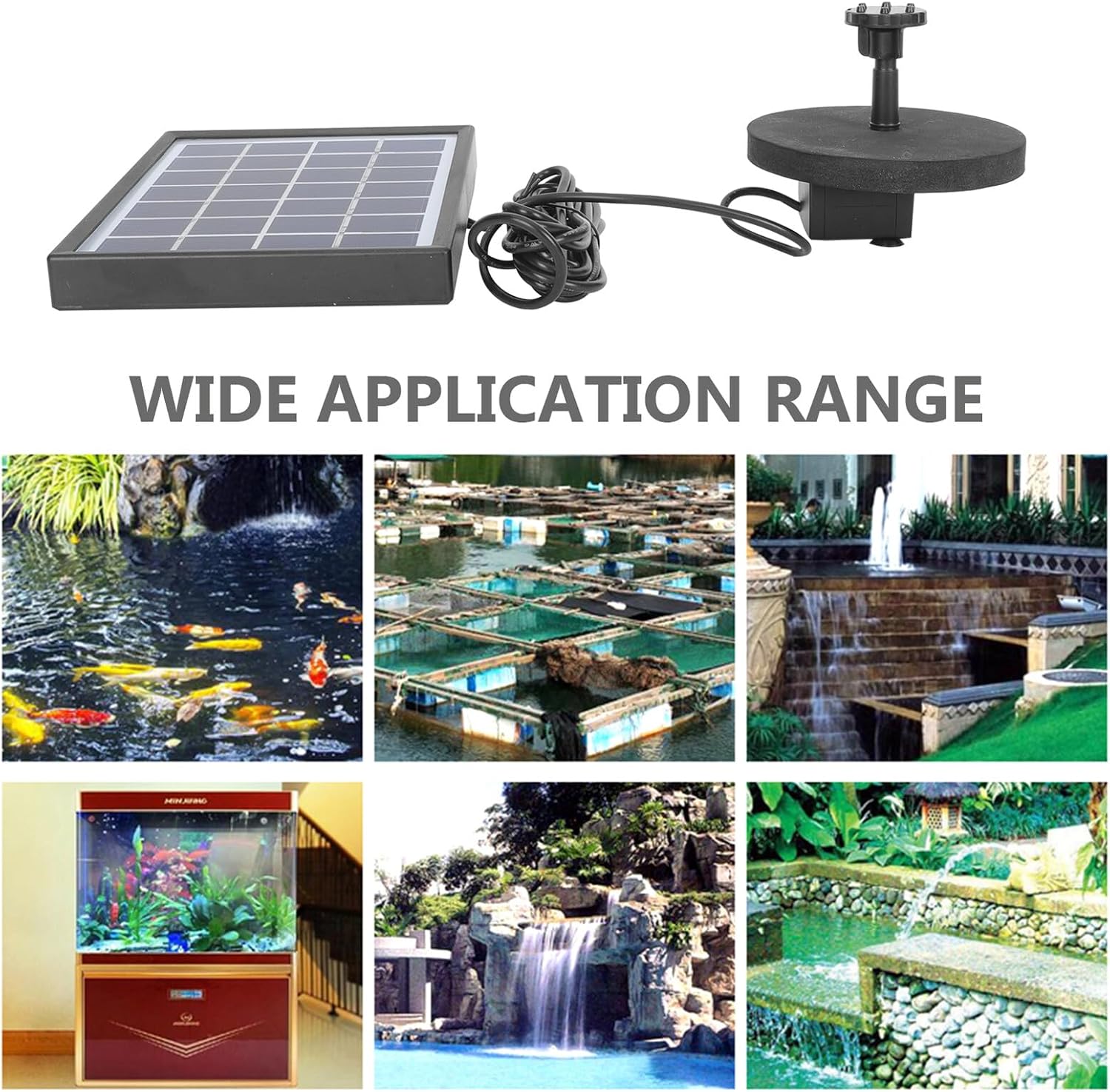 Solar Powered Fountain Pump High Power Outdoor Water Circulating Sprinkler for Garden Decoration Portable with Multiple Nozzle Options