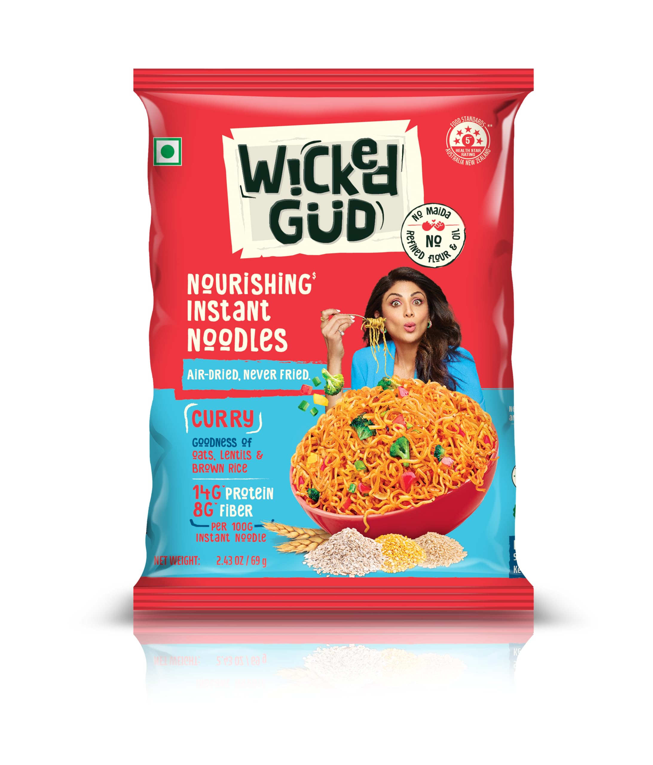 WickedGud Nourishing Curry Instant Noodles (69 gm x 4) | Healthy Noodles | No Maida | No Oil | No MSG | High Protein | High Fibre | Cholesterol Free (B0CJSRN2WX) Amazon Price History, Amazon Price Tracker