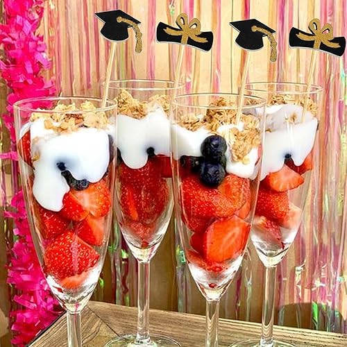 Miniatura 6 de Púas de cóctel, palillos de dientes de graduación para aperitivos, 4.7 pulgadas, 100 palillos de dientes decorativos de largo, palillos de frutas