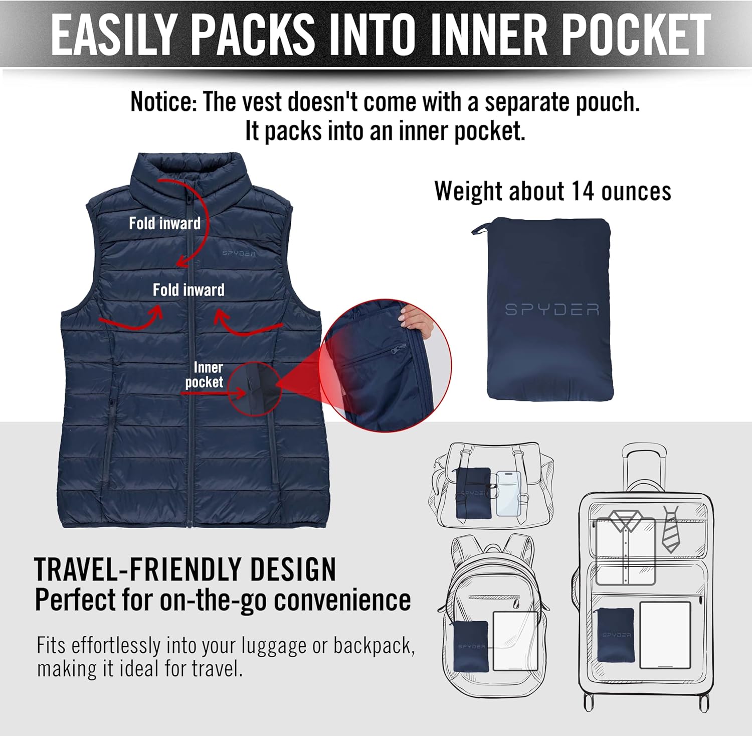 Spyder Womens Puffer Vest - Lightweight Sleeveless Puffer Vest Women - Cozy Fall Fashion Warm Quilted Jackets for Women - Image 6