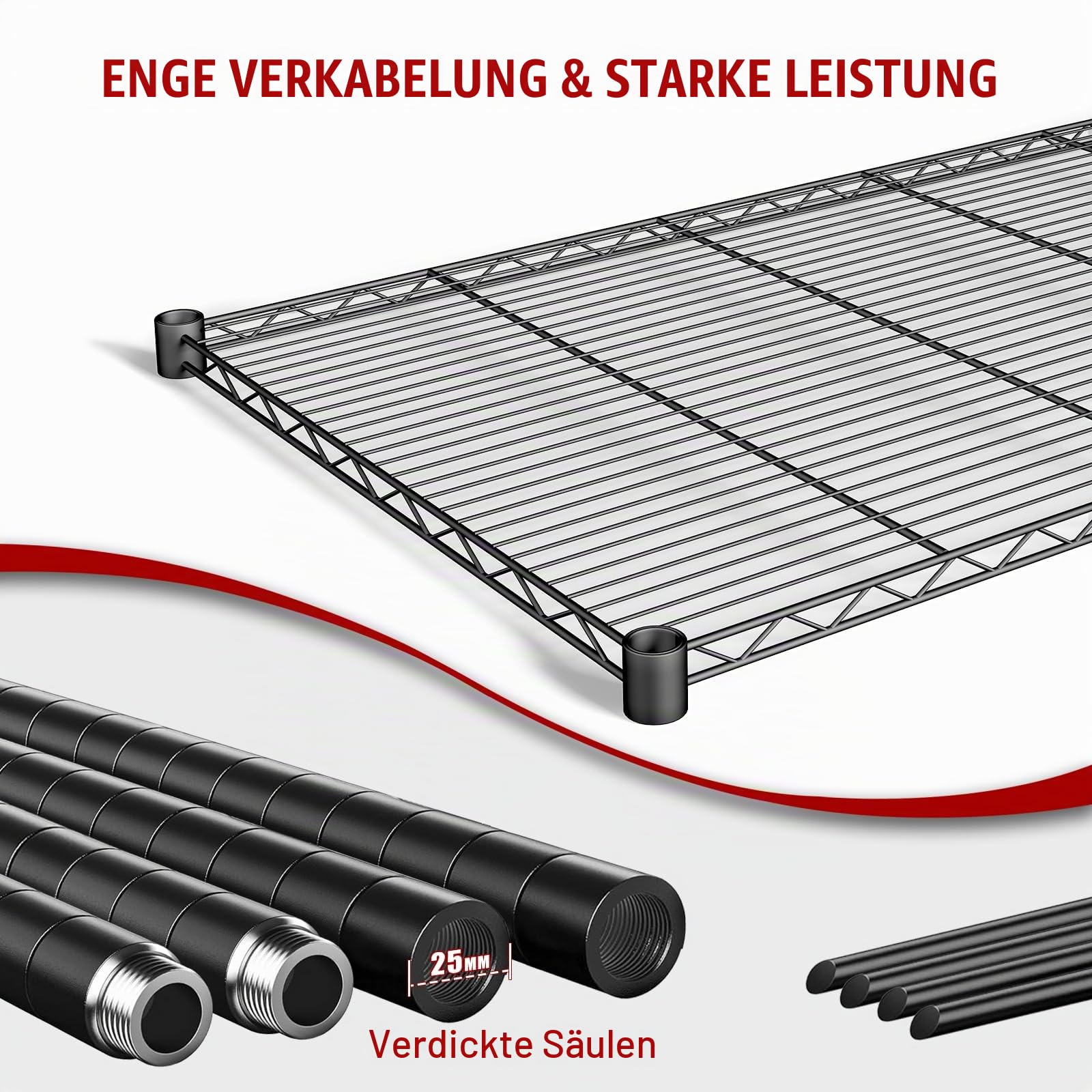 AIRAJ 5-Stöckige Schmal Metallregal mit Rollen,Lagerregal mit Höhenverstellbaren Einlegeböden und Nivellierfüßen, Maximalgewicht 800kg,Werkstattregal für Küche Badezimmer,Garage,91×36×186 cm,Schwarz