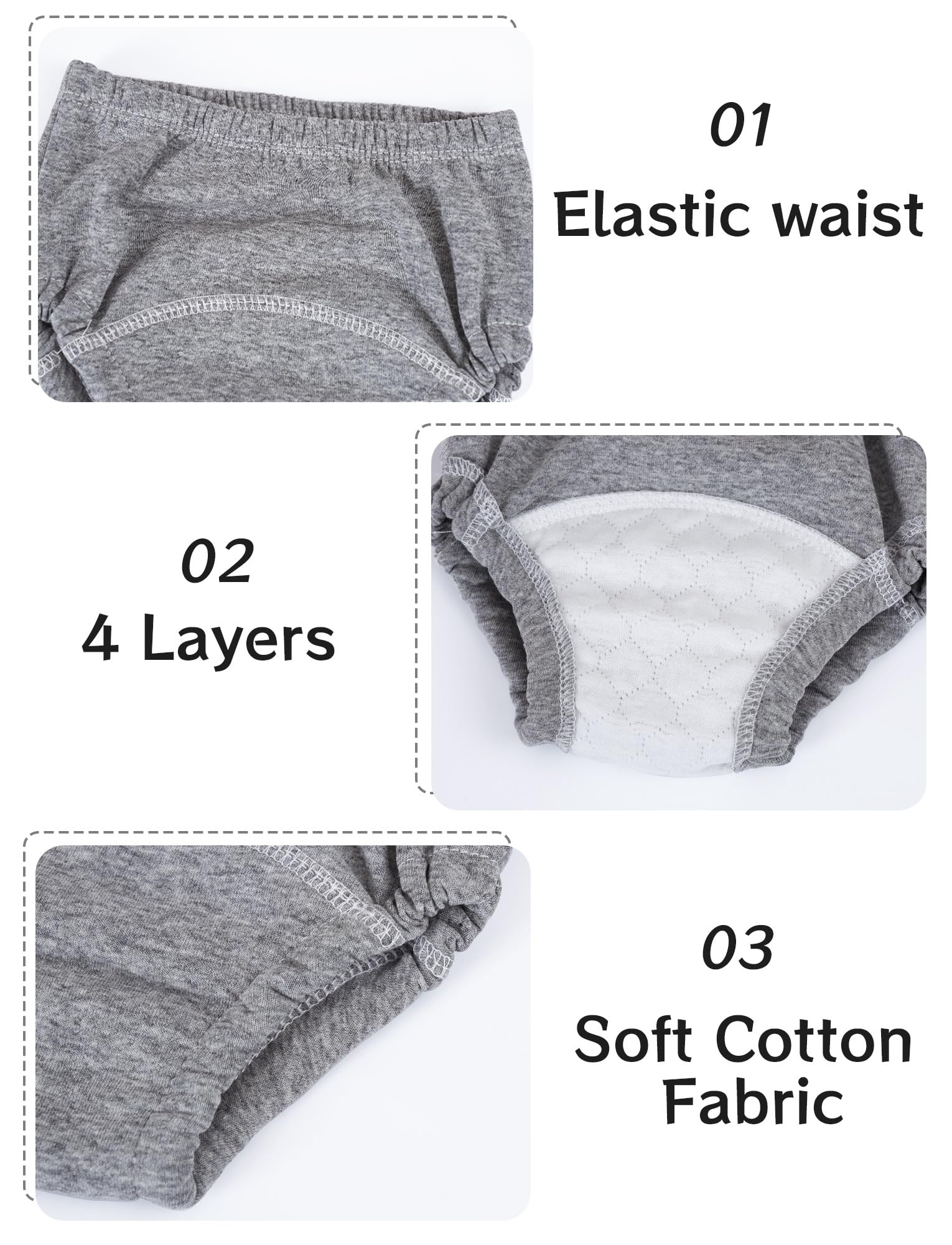 Happy Cherry Lot de 6 Culotte d'apprentissage en Coton pour Garçon, Lavable et Réutilisable, pour l'Entraînement à la Propreté, pour Les Enfants de 6 Mois à 3 Ans