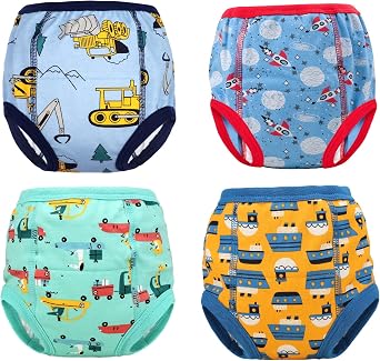 MooMoo Baby Cotton Training Underwear for Boys and Girs 2T-6T,4pk | Absorbent,Breathable,Washable and Reusable Potty Training Pants