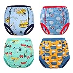 MooMoo Baby Training Underwear 4 Packs Absorbent Toddler Potty Training Pants for Boys and Girls-Cotton Animal Print 3T