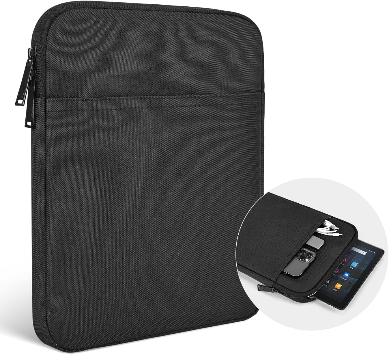 9-11 Inch Tablet Carrying Sleeve Case for Amazon Fire Max 11/10.1" Fire HD 10 Plus / 11" iPad Pro M5 M4 / Air M3 M2 / iPad 11th,Samsung Galaxy Tab S9 S8 S7 A8 11" Tablet Bag(Black)