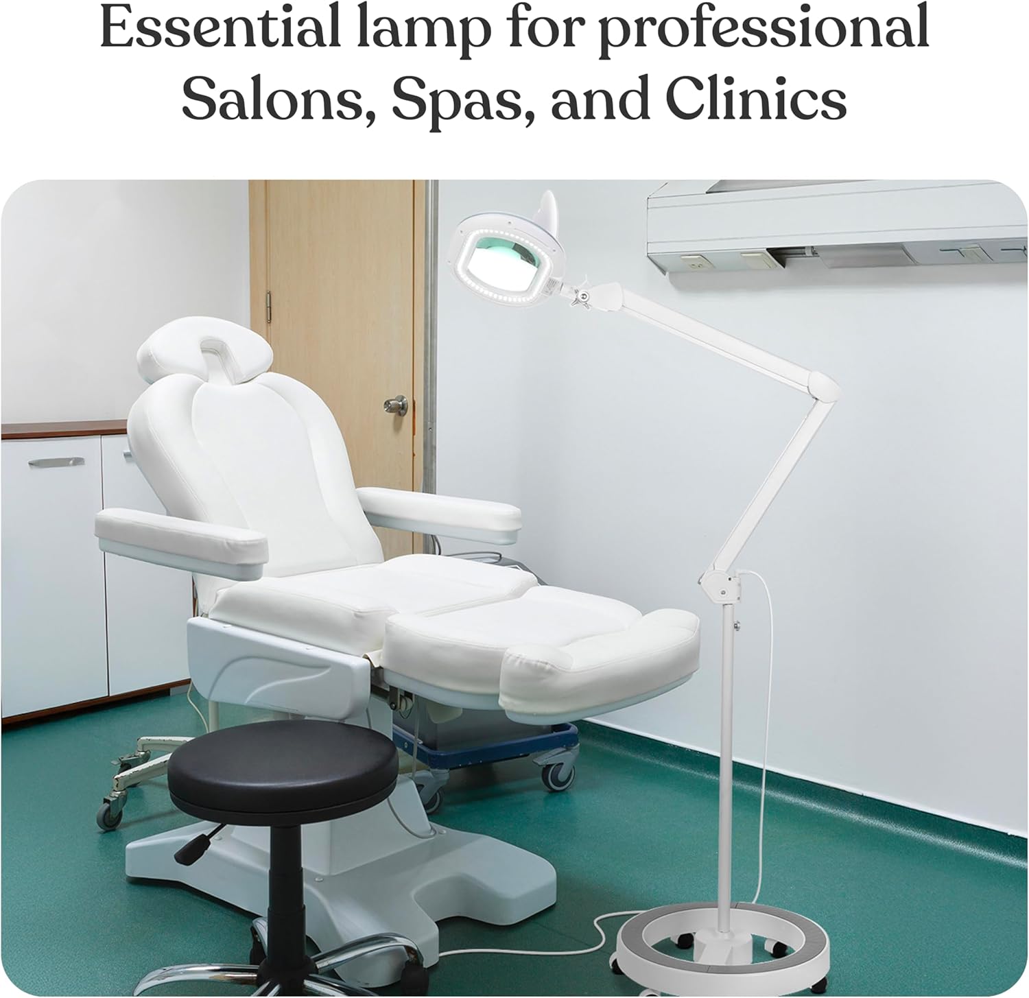 Brightech LightView Pro Magnifying Glass with Stand and Light – Magnifying Floor Lamp with 6-Wheels on a Sturdy Base for Facials – LED Work Light with XL Magnifier Glass for Crafts and Projects