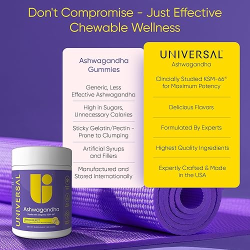 Miniatura 10 de Ashwagandha KSM-66 - Suplemento masticable para el estrés diario, función cognitiva y apoyo del estado de ánimo, extracto de raíz de ashwagandha