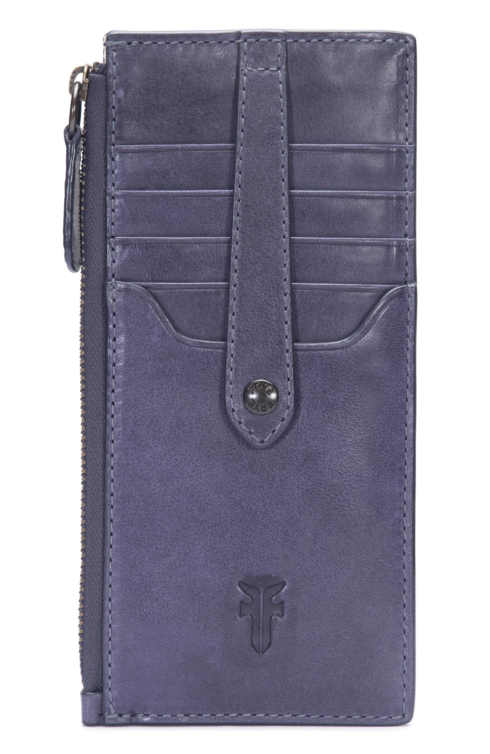 Frye Womens Melissa Snap Card Wallet Eggplant One Size