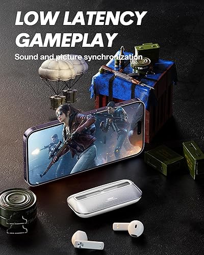 Miniatura 5 de Auriculares inalámbricos verdes con Bluetooth 5.3, graves profundos en la oreja, TWS, auriculares inalámbricos para deportes, entrenamiento, correr,