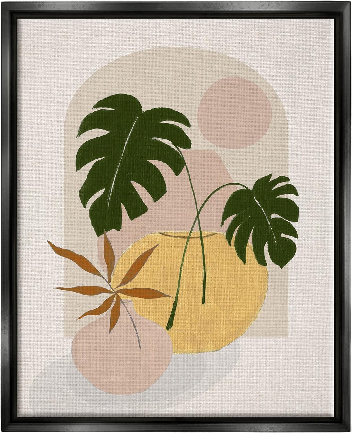 Stupell Industries Potted Monstera Plant Leaves Floating Framed Wall Art, Design by Janet Tava