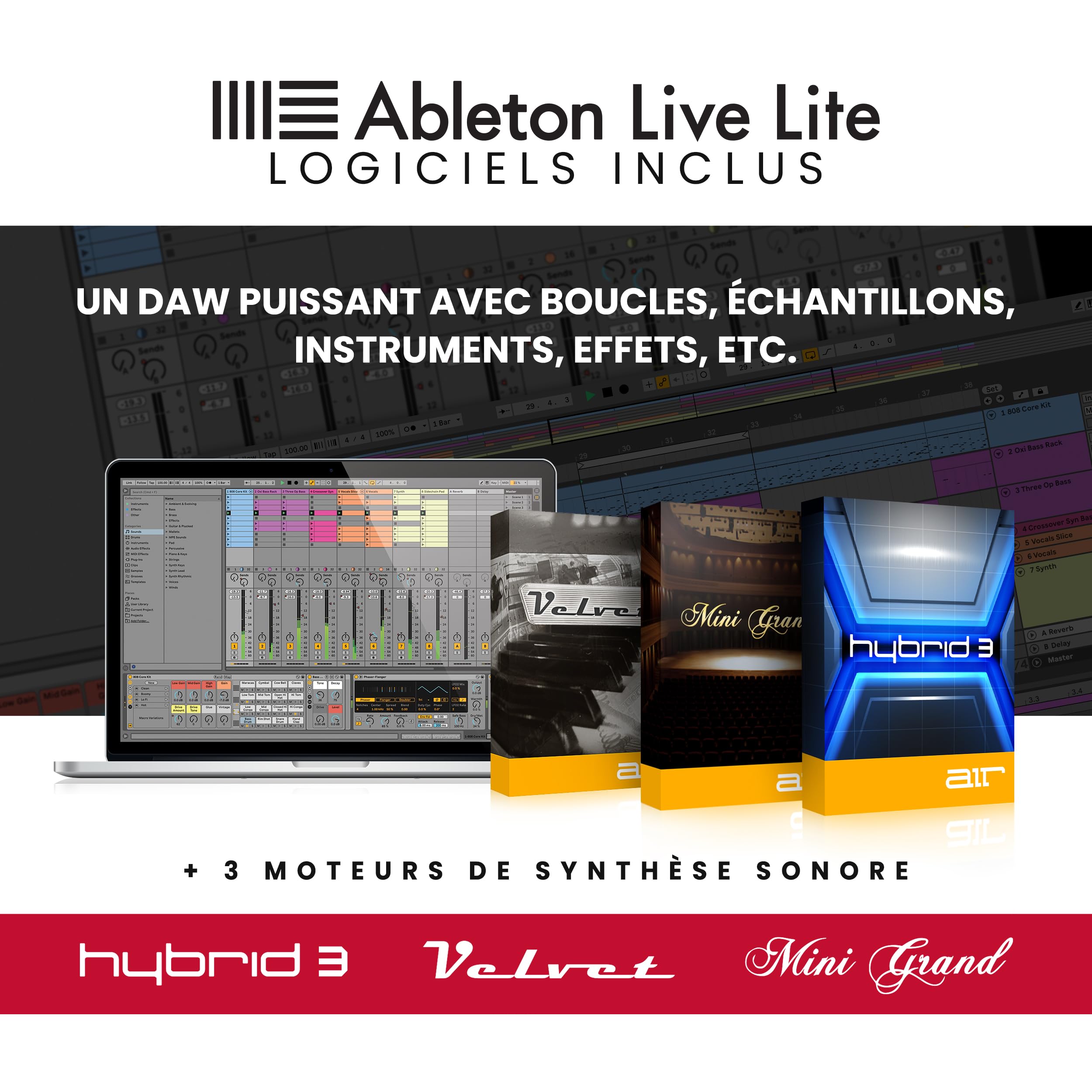 Akai Professional APC40 MKII - Contrôleur MIDI USB pour une intégration avec Ableton Live Lite, avec Matrice de lancement de clips 5x8, Molettes et Faders, et Logiciels Professionnels inclus