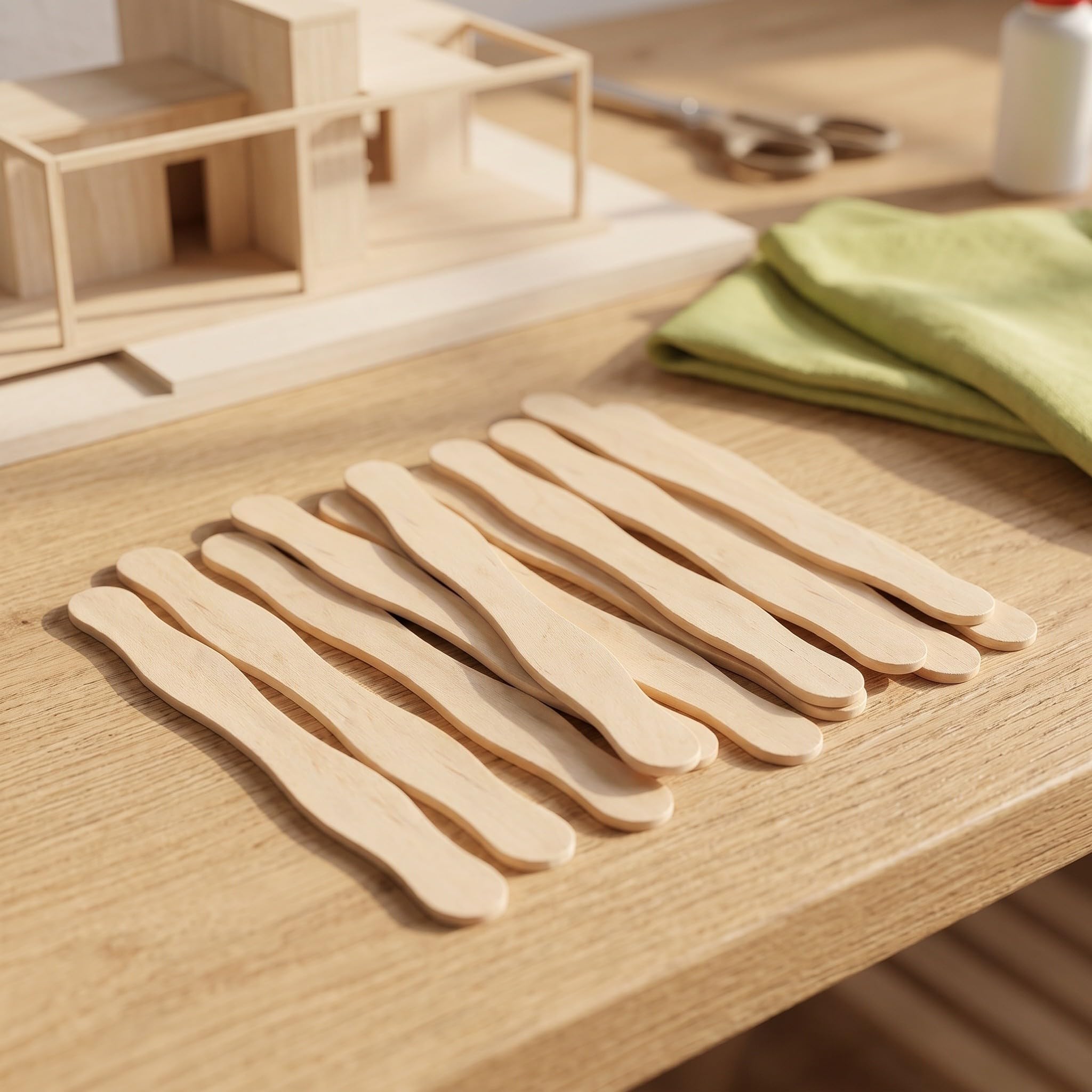 ERINGOGO 200 Unidades Palitos de Madera Lisos para Manualidades, Gruesos y