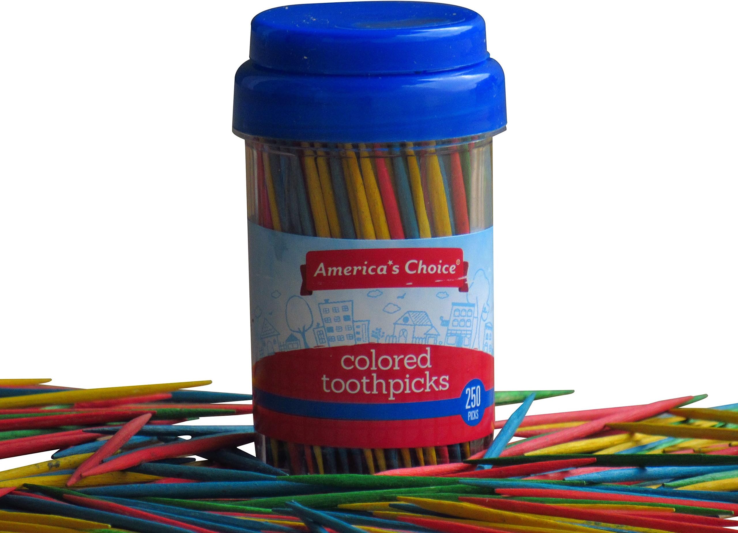 250 Pack Toothpicks America's Choice Colored Toothpicks!!