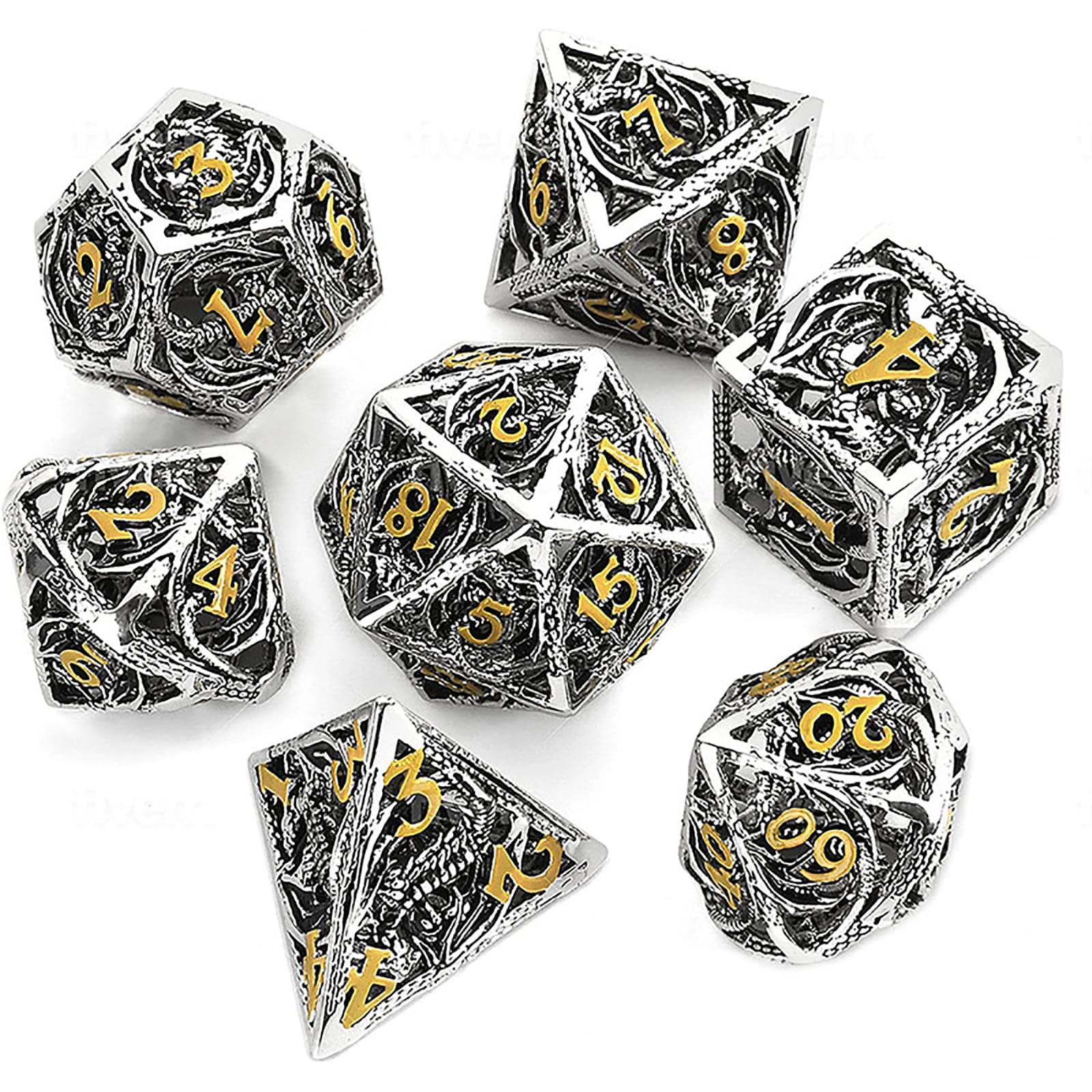 Juego de Dados, Hollow D & and Dungeon Polyhedral Metal, Estilo Punk, Juego de rol RPG Explorer MTG