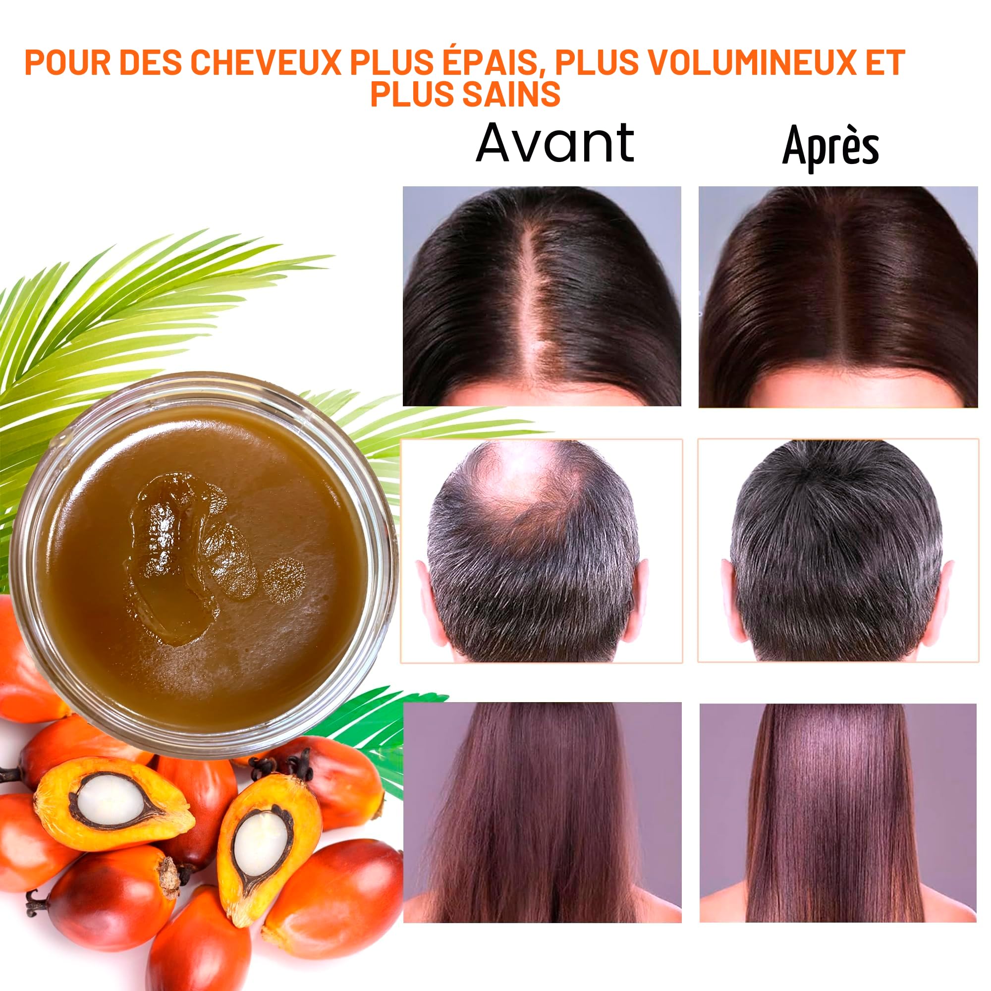 Huile de batana brute pour la croissance des cheveux, pâte botanique pure 100% naturelle, huile biologique non raffinée pour prévenir la perte de cheveux, améliore l'épaisseur des