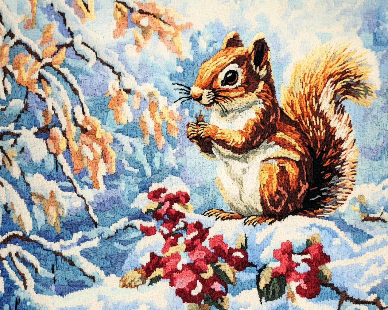 Henypt DIY Latch Hook Rug Kit Cartoon Squirrel 80x115cm