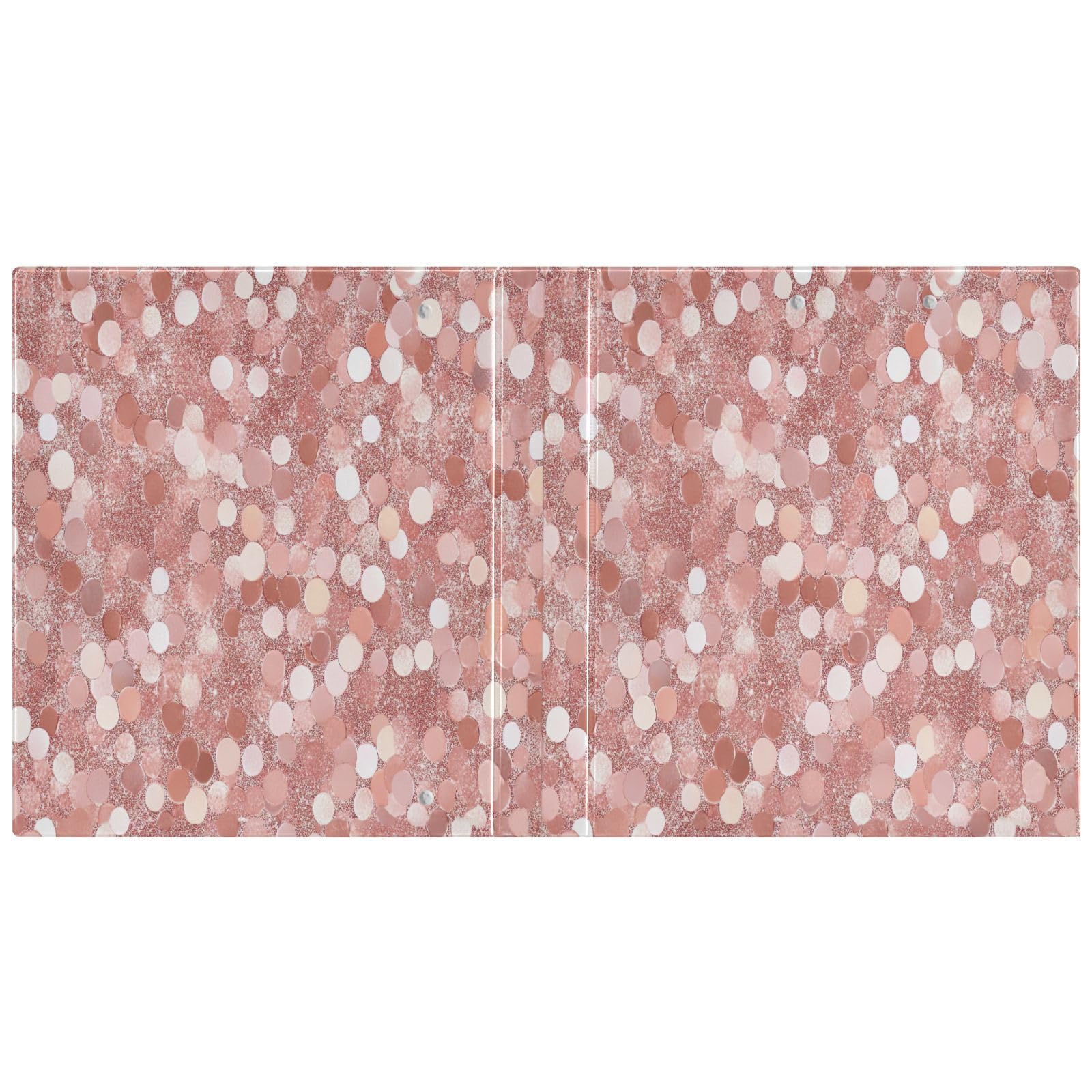 Raccoglitori a 3 anelli da 3,8 cm, motivo con paillettes oro rosa, decorativi, con clip in metallo, organizer per casa e ufficio, confezione da 2