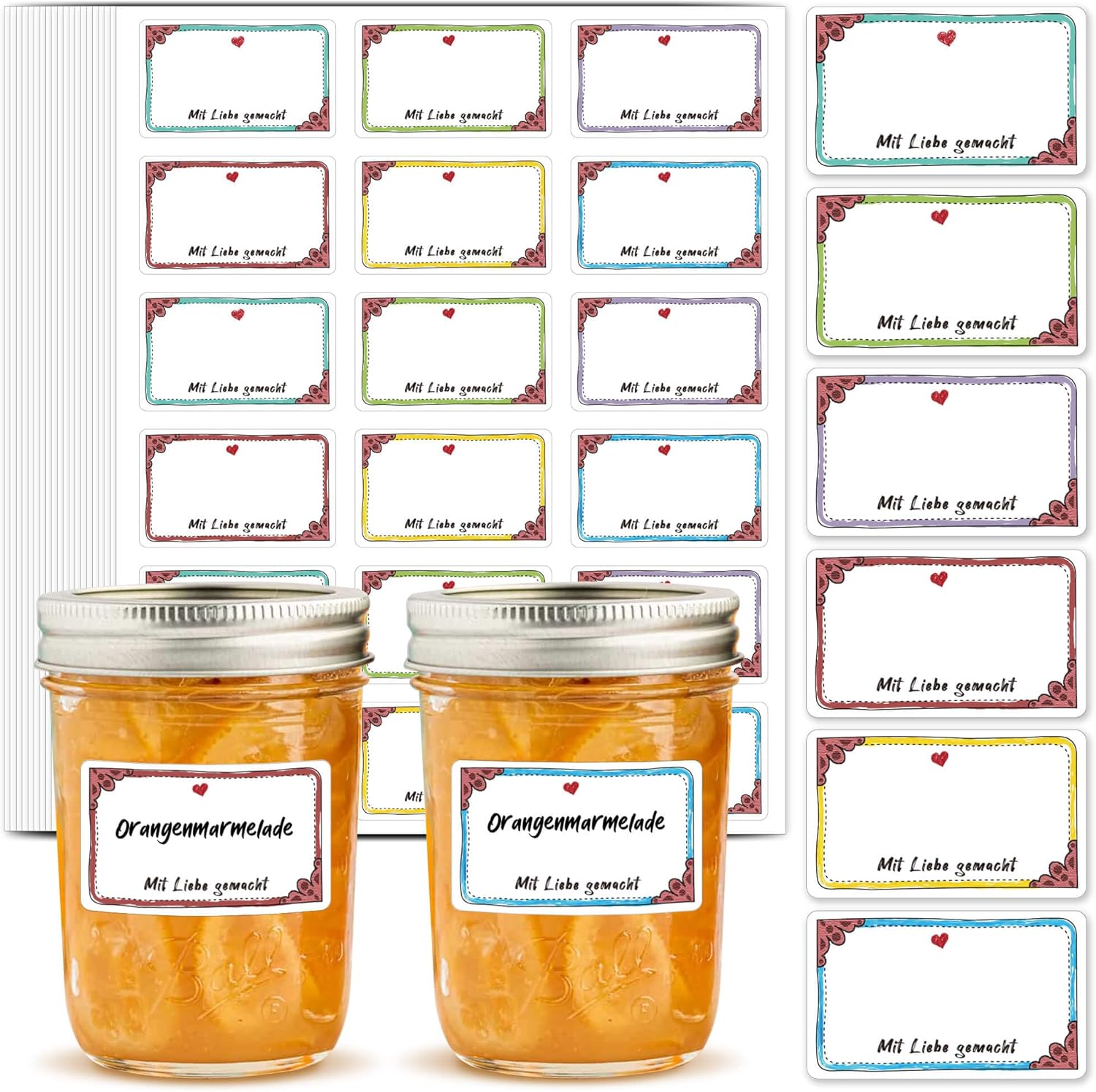 Kostenlose Aufkleber für Marmeladengläser – Ideen und Vorlagen zum Selbermachen 4 Marmeladenglas mit selbstgemachtem Aufkleber in einer Küchenumgebung