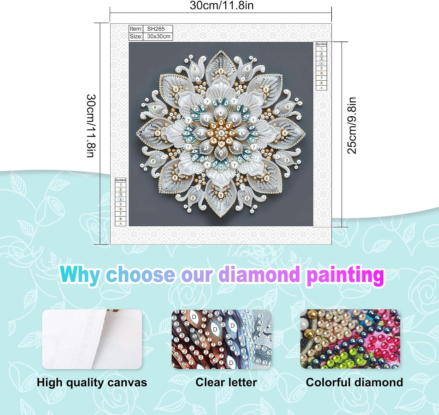 5D DIY Diamond Painting Kits, Flowers for Adults Special Diamond DIY Art Kits for Home Decoration and Gift Options