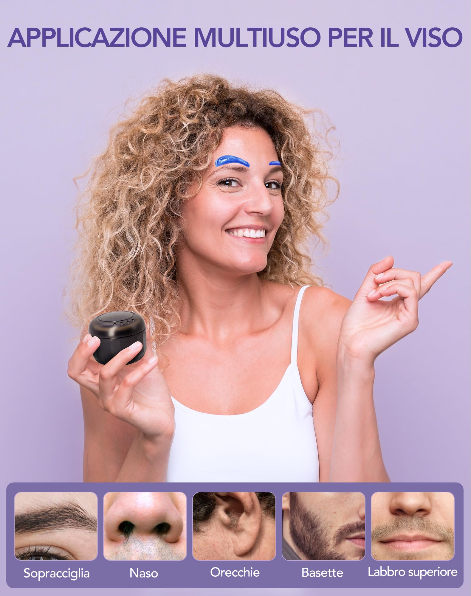 mini Cera per peli del naso, Nose Wax Kit per Uomini e Donne, Epilatore portatile per peli del naso Set per ceretta con mini macchina per ceretta, Riscaldamento rapido USB