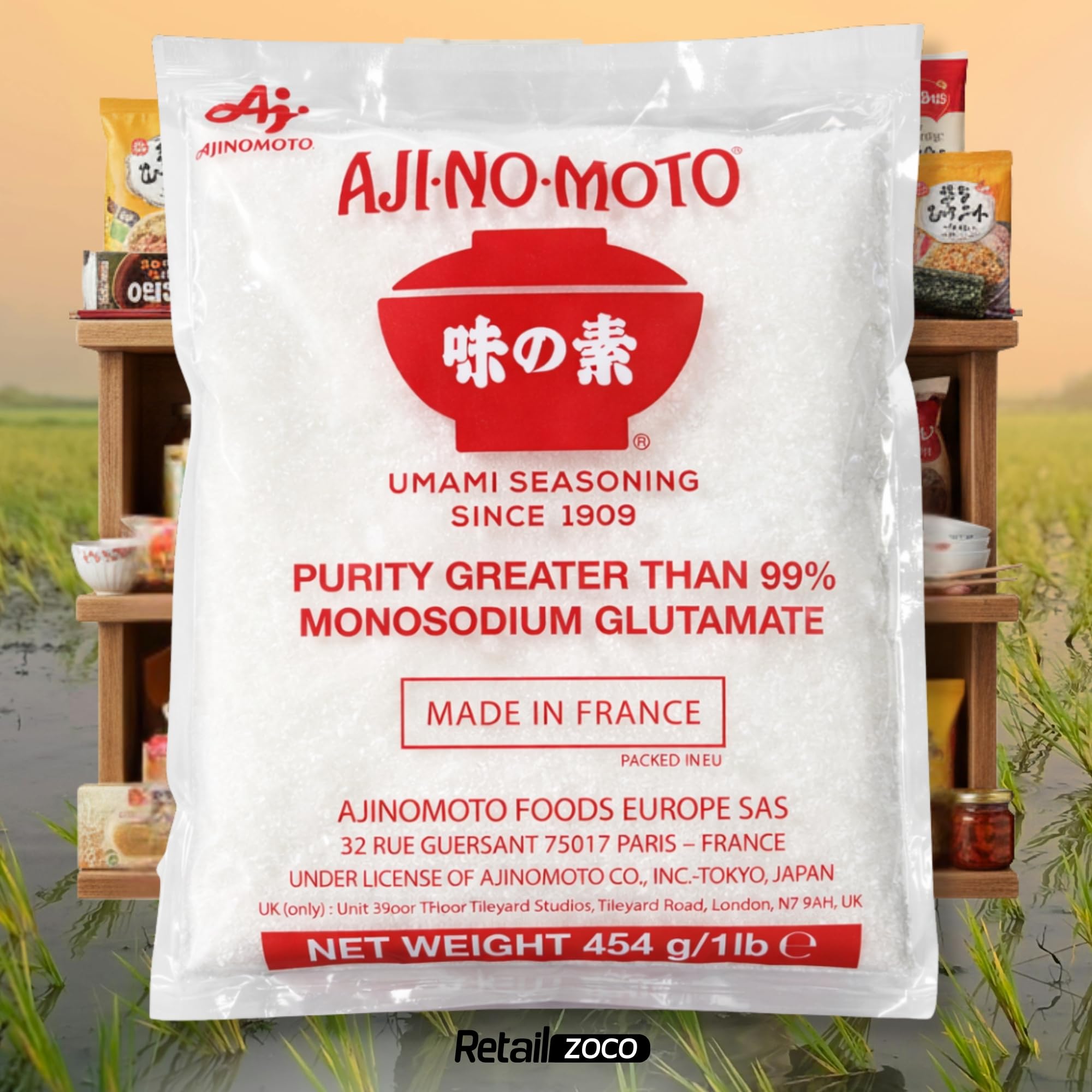Ajinomoto en polvo, Glutamato Monosódico, Sazonador Umami en Polvo con Glutamato Monosódico (MSG), AJI NO Umami seasoning 99% Glutamato, Condimento potenciador del sabor, Paquete 454 g - imagen 6