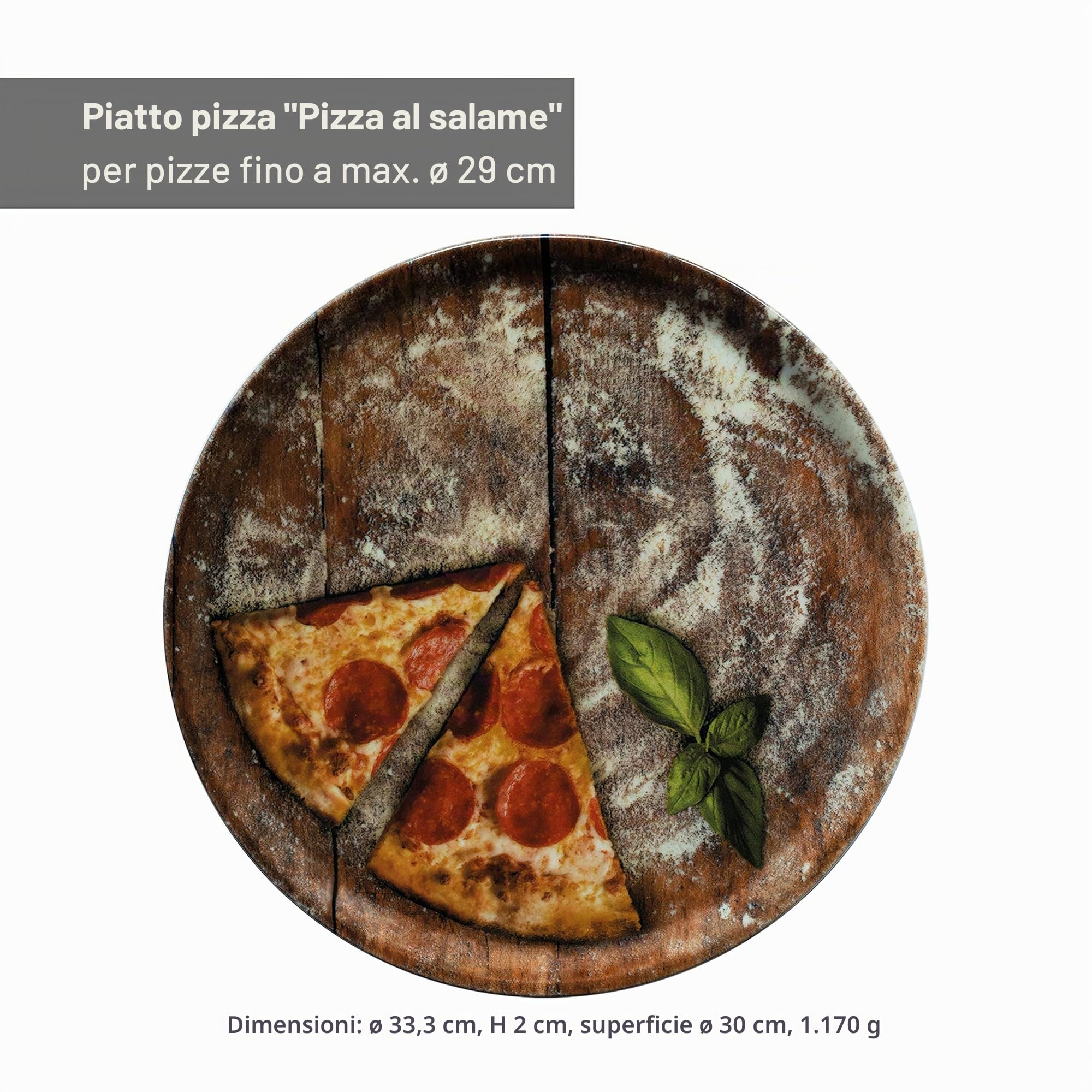 Set di 6 piatti da pizza MamboCat, diametro 33,3 cm, grandi piatti in porcellana per servire pizza e piatti simili o per presentare salumi e formaggi.