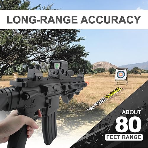 Miniatura 4 de BIU BLASTER Lanzador de bolas de gel de 30 pulgadas con más de 140 FPS, rango de 80 pies, tamaño completo, eléctrico, automático, cargador dual Orby