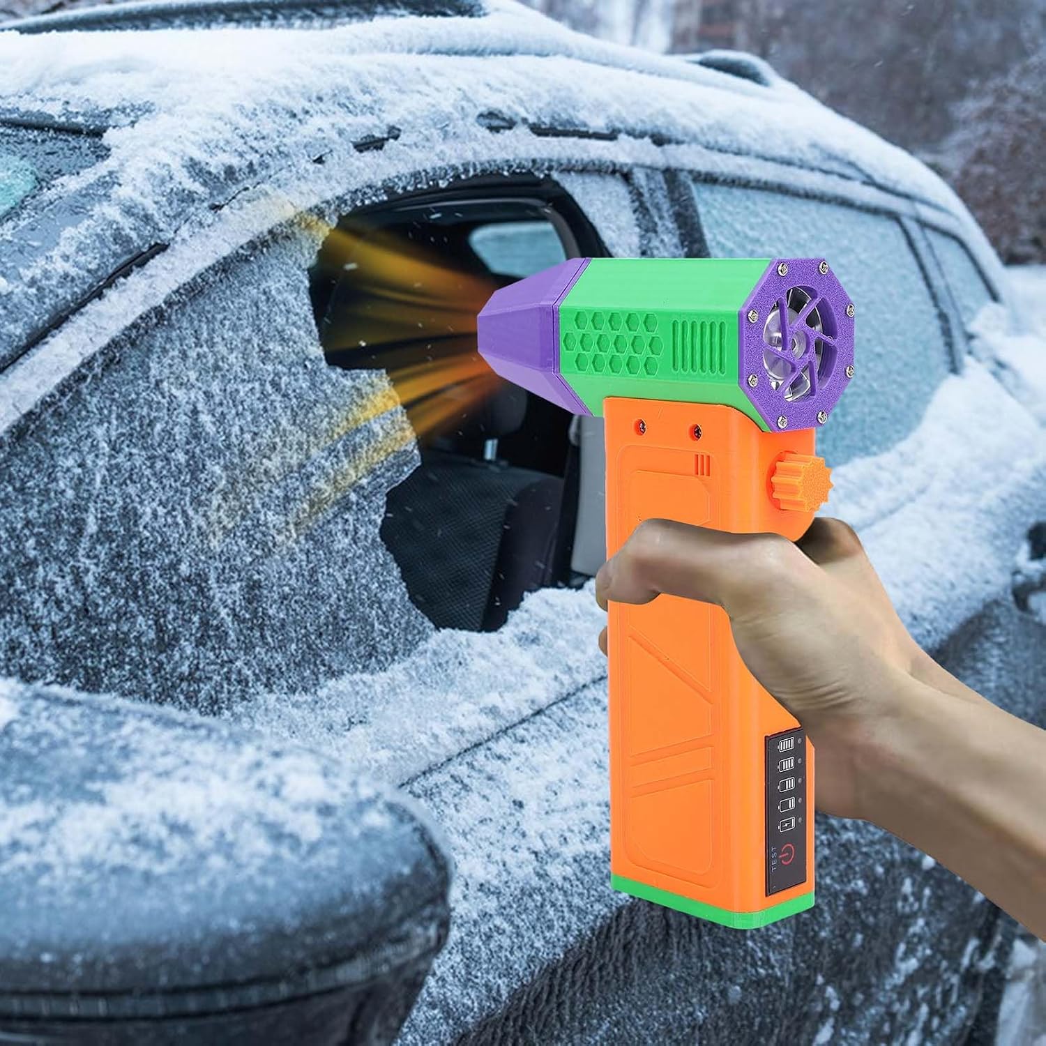 Electric Air Duster - 140000RPM Compressed Air Duster, Dry Blower, 62m / s Wind Speed, 4000mAH Battery, 15W Type C Charging, for Sofa Keyboard Car (Orange)