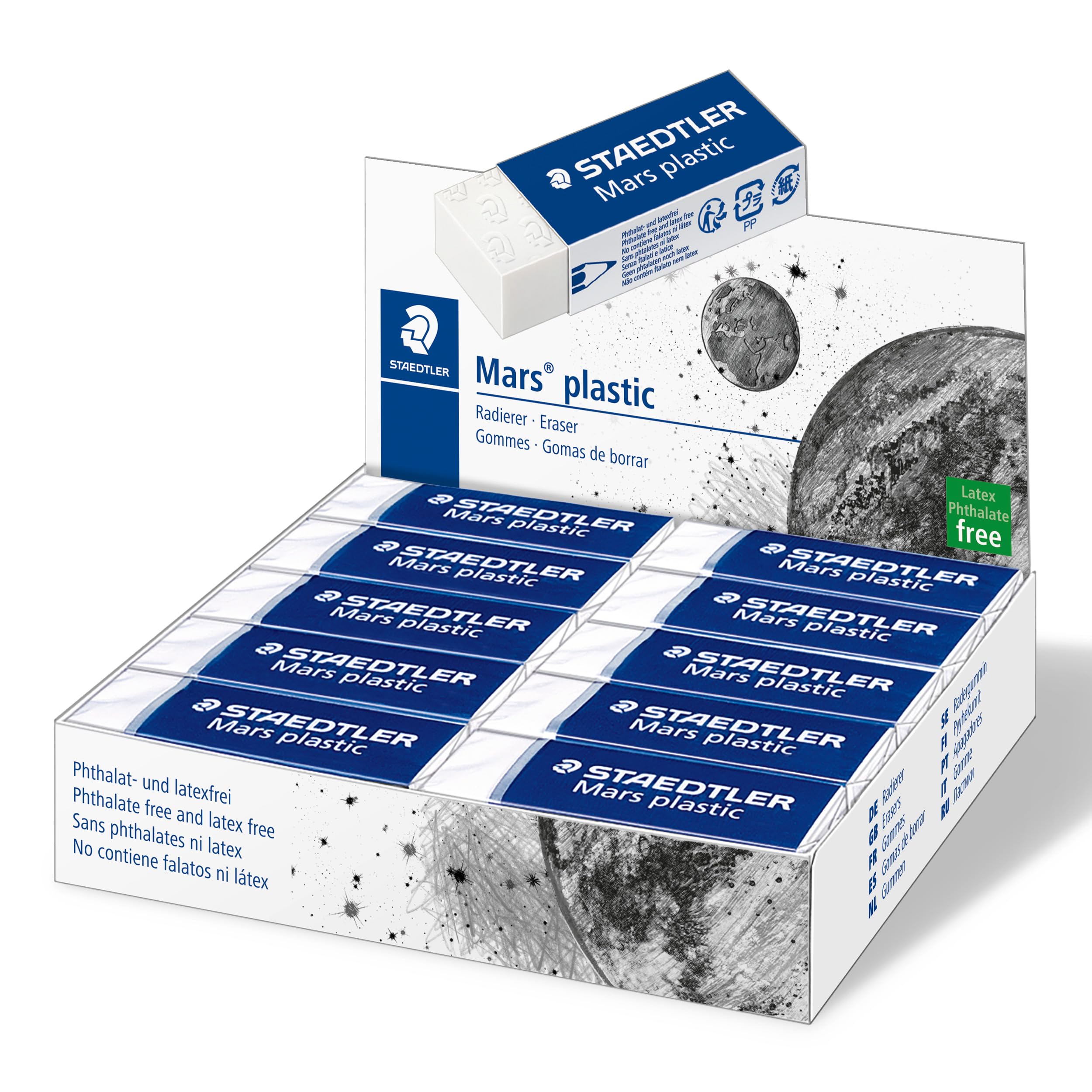 Staedtler Mars Gomme Plastique Caoutchouc - 526 - Crayon, école, bureau