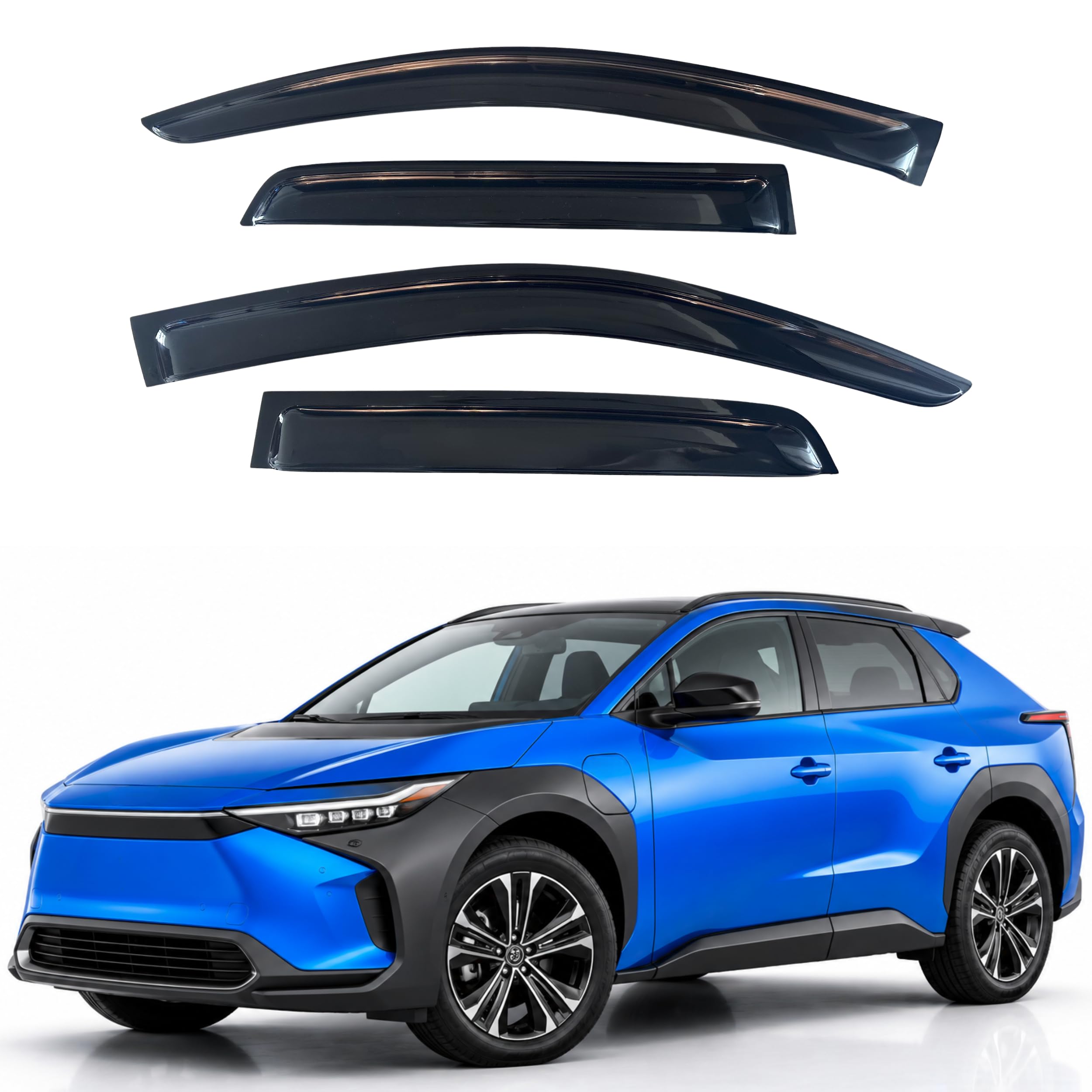 IG Window Visors Fit for 2023-2026 Toyota bZ4X, Out-Channel Rain Guards Vent Wind Deflectors 4PC, Car Accessories for 2023-2026 Subaru Solterra